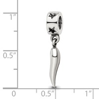 Sterling Silver Reflections Italian Horn Dangle Bead view 3