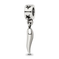 Sterling Silver Reflections Italian Horn Dangle Bead view 1