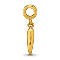 Sterling Silver Gold-plated Reflections Italian Horn Dangle Bead view 2