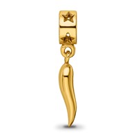 Sterling Silver Gold-plated Reflections Italian Horn Dangle Bead view 4