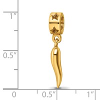 Sterling Silver Gold-plated Reflections Italian Horn Dangle Bead view 3