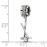 Sterling Silver Reflections Golf Clubs and Ball Dangle Bead view 3