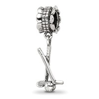 Sterling Silver Reflections Golf Clubs and Ball Dangle Bead view 1