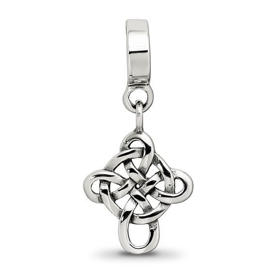 Sterling Silver Reflections Celtic Weave Cross Dangle Bead