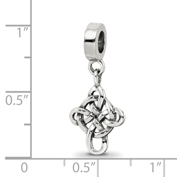 Sterling Silver Reflections Celtic Weave Cross Dangle Bead