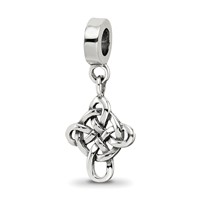 Sterling Silver Reflections Celtic Weave Cross Dangle Bead view 1