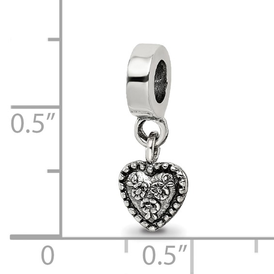 Sterling Silver Reflections Heart Dangle Bead