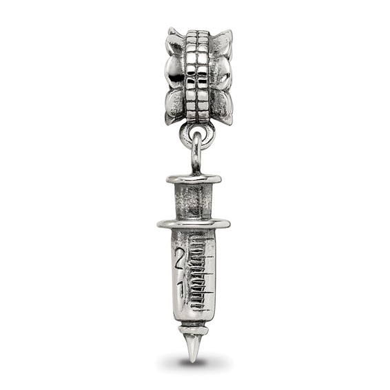 Sterling Silver Reflections Syringe Dangle Bead
