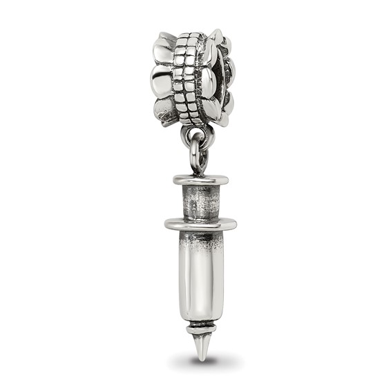 Sterling Silver Reflections Syringe Dangle Bead