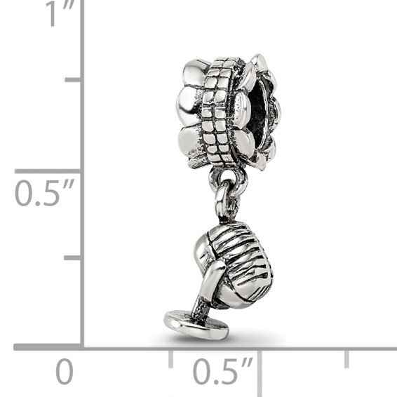 Sterling Silver Reflections Microphone Dangle Bead