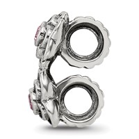 Sterling Silver Reflections Pink CZ Connector Bead view 2