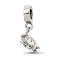 Sterling Silver Reflections Artist Palette Multi-color CZ Dangle Bead view 5