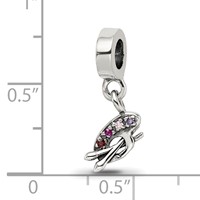 Sterling Silver Reflections Artist Palette Multi-color CZ Dangle Bead view 3