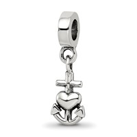 Sterling Silver Reflections Heart, Cross & Anchor Dangle Bead view 1