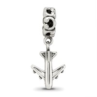 Sterling Silver Reflections Airplane Dangle Bead view 3