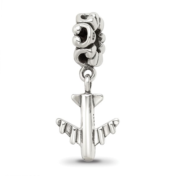 Sterling Silver Reflections Airplane Dangle Bead