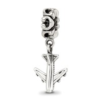 Sterling Silver Reflections Airplane Dangle Bead view 1