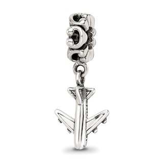 Sterling Silver Reflections Airplane Dangle Bead