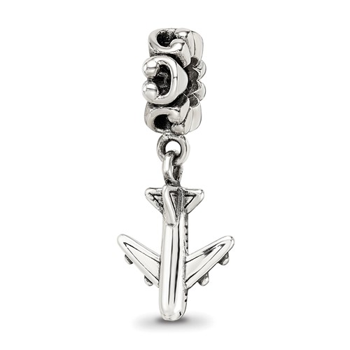Sterling Silver Reflections Airplane Dangle Bead