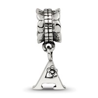 Sterling Silver Reflections Letter a Dangle Bead view 4