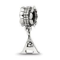 Sterling Silver Reflections Letter a Dangle Bead view 1