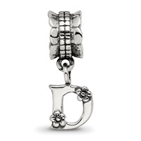 Sterling Silver Reflections Letter D Dangle Bead view 4