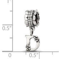 Sterling Silver Reflections Letter D Dangle Bead view 3
