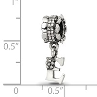 Sterling Silver Reflections Letter E Dangle Bead view 3