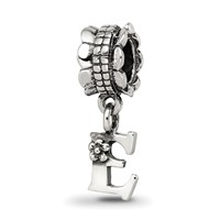 Sterling Silver Reflections Letter E Dangle Bead view 1