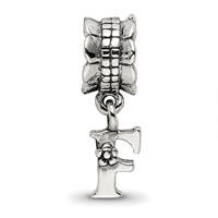 Sterling Silver Reflections Letter F Dangle Bead view 4