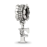 Sterling Silver Reflections Letter F Dangle Bead view 1