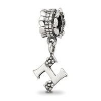 Sterling Silver Reflections Letter H Dangle Bead view 1