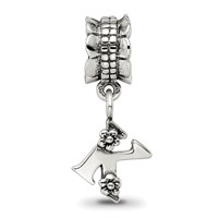 Sterling Silver Reflections Letter K Dangle Bead view 4