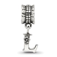 Sterling Silver Reflections Letter L Dangle Bead view 4