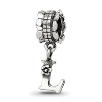 Sterling Silver Reflections Letter L Dangle Bead view 1
