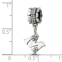 Sterling Silver Reflections Letter M Dangle Bead view 3