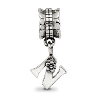 Sterling Silver Reflections Letter N Dangle Bead view 4