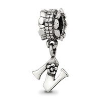 Sterling Silver Reflections Letter N Dangle Bead view 1