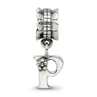 Sterling Silver Reflections Letter P Dangle Bead view 4