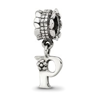 Sterling Silver Reflections Letter P Dangle Bead view 1