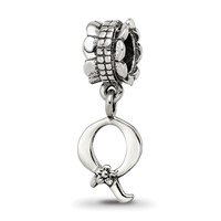 Sterling Silver Reflections Letter Q Dangle Bead view 1