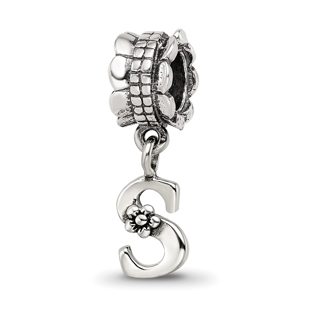 Sterling Silver Reflections Letter S Dangle Bead