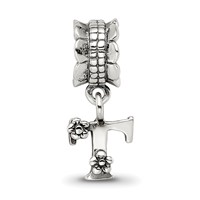 Sterling Silver Reflections Letter T Dangle Bead view 4