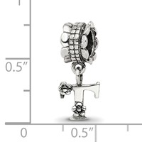 Sterling Silver Reflections Letter T Dangle Bead view 3