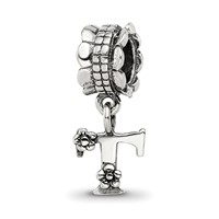 Sterling Silver Reflections Letter T Dangle Bead view 1