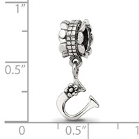Sterling Silver Reflections Letter U Dangle Bead view 3