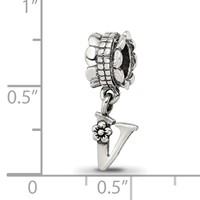 Sterling Silver Reflections Letter V Dangle Bead view 3