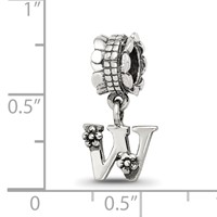 Sterling Silver Reflections Letter W Dangle Bead view 3