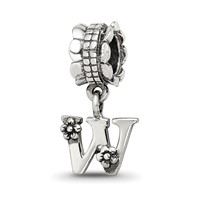 Sterling Silver Reflections Letter W Dangle Bead view 1
