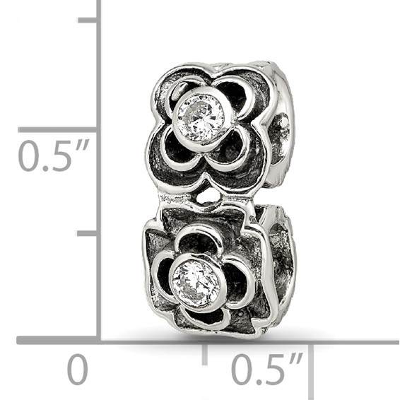 Sterling Silver Reflections CZ Connector Bead